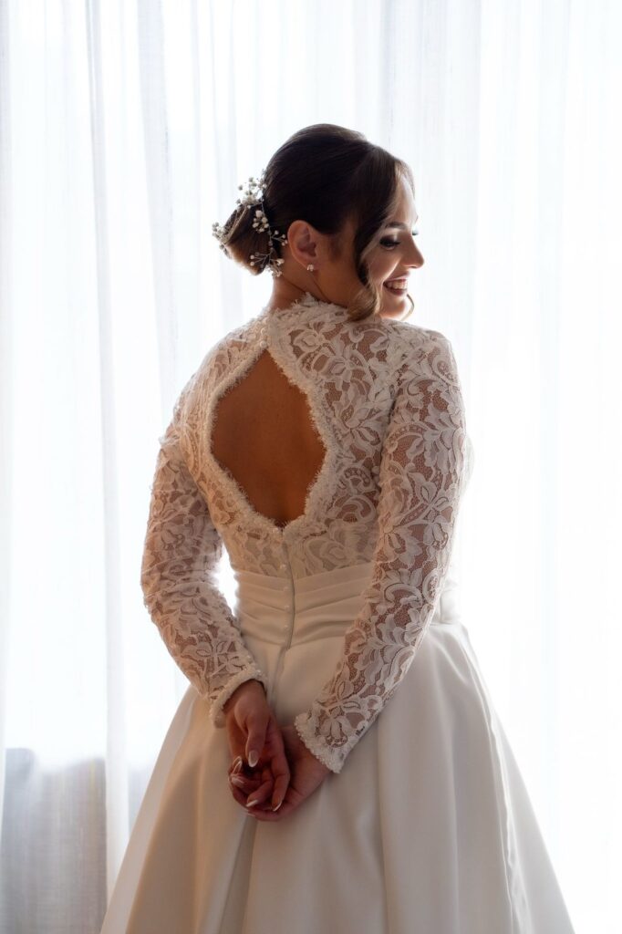 Sposa Atelier Carol nel giorno del suo matrimonio