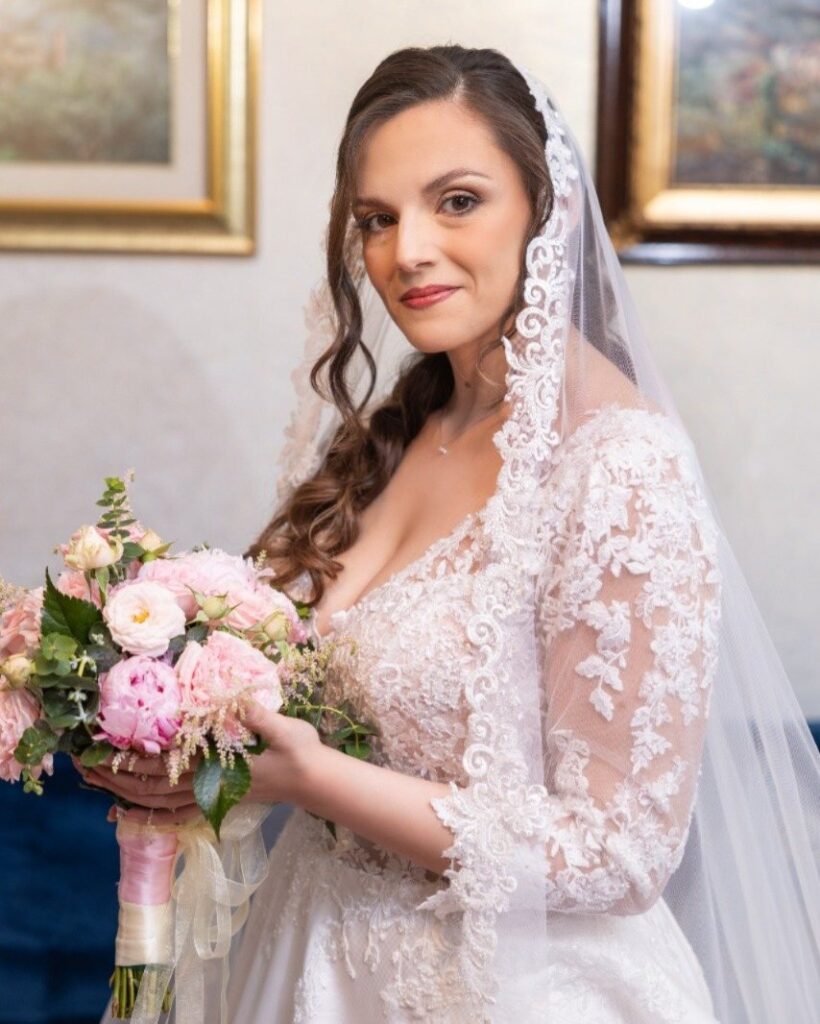Sposa Atelier Carol nel giorno del suo matrimonio