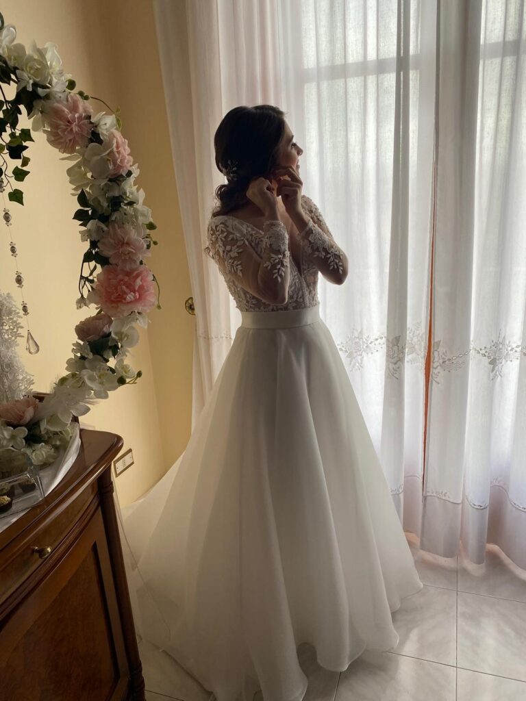 Sposa Atelier Carol nel giorno del suo matrimonio