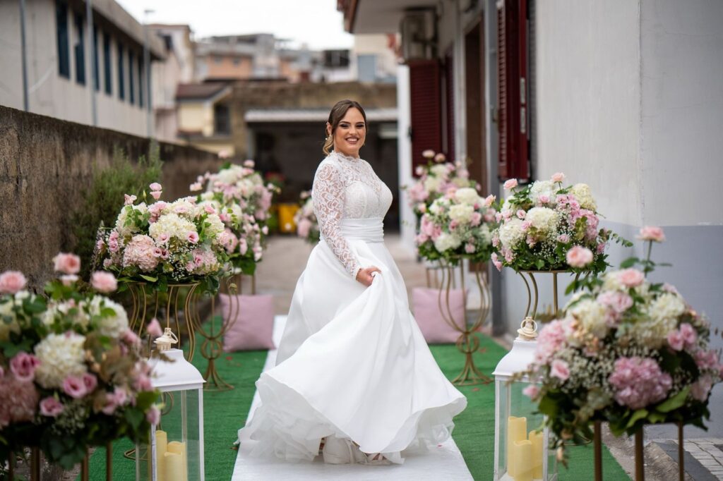 Sposa Atelier Carol nel giorno del suo matrimonio